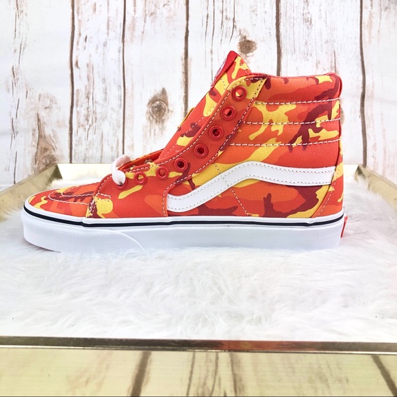 NEW Vans Sk8-Hi Orange Camo HighTop Unisex Sneaker - Picture 3 of 11
